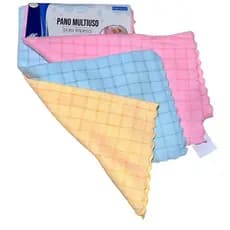 PANO MULTIUSO PARA LIMPEZA DE MICROFIBRA KIT COM 3 Para Limpeza Faxina Pano Barato Presente Chá Cozinha