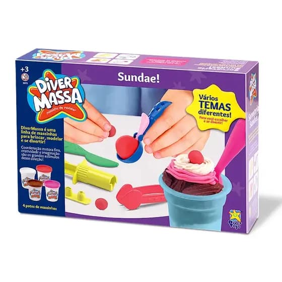 Diver Massa Kit Sundae 8078 Divertoys Diversão Alegria Lembrança Dia Das Crianças Presente Barato