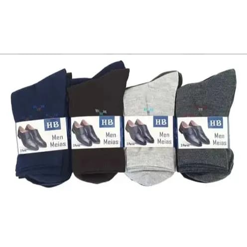 Kit Meias C/3 Pares Sociais Bom Men 40-46 Frio Inverno