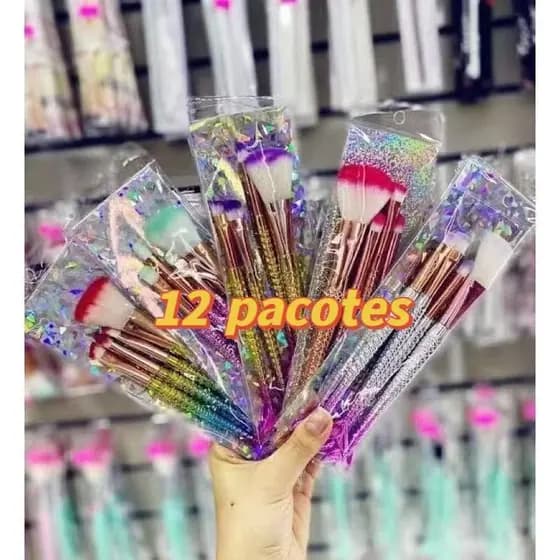 Atacado Kit12 pacotes Pincel Sereia de Maquiagem Para Sobra Blush Contorno Pó Sombra pronto entrega