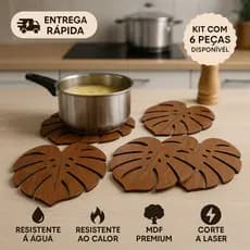 kit 6 Suporte de Panela ou Copo quente Proteção Pratos Jarras Suco Café Decoração Casa Cozinha Mesa Descanso Apoio