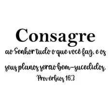 Versículo Frase Provérbios 16:3 Tamanho G Decorativo Mdf  Preto