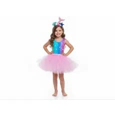 fantasia infantil sereia kit 3pçs tiara saia tule com led  azul rosa Carnaval festa colan  a fantasia.