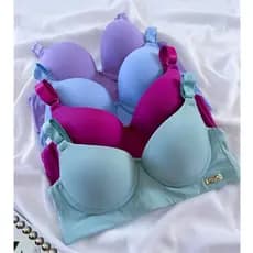 Kit 3 Sutiã Reforçado Com Bojo Duplo Feminino Alça Larga Sutian Soutien Slim Levanta Seios Plus