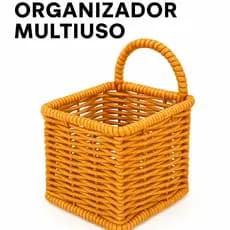 Caixa Organizadora Multiuso 10x10x10cm – PVC e Metal, Compacta e Versátil