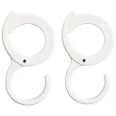 Kit 2 Ganchos Ajustáveis Tipo S – Suporte Multifuncional Plástico para Mesa, Armário e Bancada
