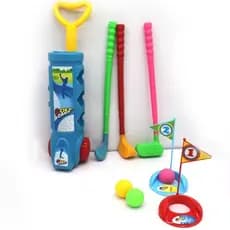 Brinquedo Mini Golfe Infantil de Plástico Jogo Educativo com Tacos, Bolas e Bandeiras Crianças