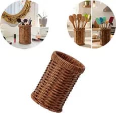 Kit Porta Objetos Vime Organizador Multiuso Porta Maquiagem Porta Pincel Porta Treco Porta Caneta