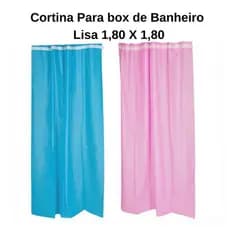 Cortina Lisa para Box Rosa 180x138 cm - Fácil de Limpar e Instalar​