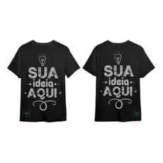 CAMISETA PRETA - PERSONALIZADA ( ESTAMPA FRENTE E COSTA ) 100% ALGODÃO