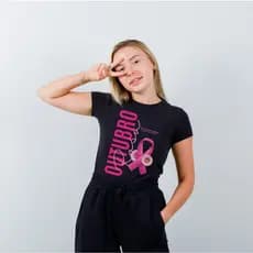 Camiseta Outubro Rosa - 100% Algodão