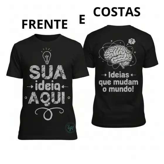 Camiseta Personalizada Frente e Costas 100% Algodão Unissex Premium Estampa DTF
