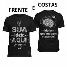 Camiseta Personalizada Frente e Costas 100% Algodão Unissex Premium Estampa DTF