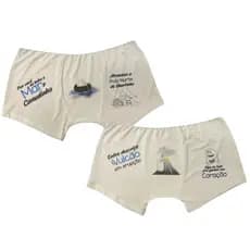Cueca Personalizada Por Você Eu Bebo O Mar De Canudinho Confortável