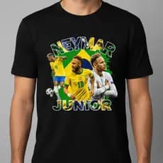 Camiseta Neymar Jr Masculina Algodão Estampa Digital DTF Quatro Modelos