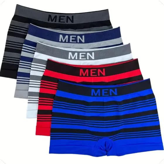 Kit 5 Cueca Boxer Masculina Sem Costura Microfibra Premium