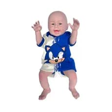 Bebê Reborn SONIC Menino Boneco Original Realista de Silicone