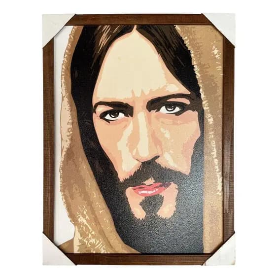 Quadro 30x40 Jesus Cristo Pintura Poster da artista Nadia Saraiva Linda Obra de Arte moldura fina