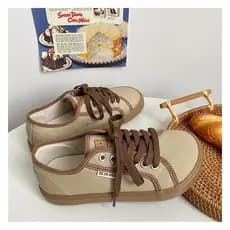 Tênis feminino vulcanizado de urso fofo, tênis de lona plana, calçados femininos casuais vulcanizado