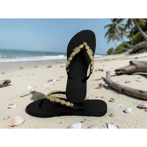 chinelo feminino redondo pedraria Macio Confortável Verão Piscina Praia