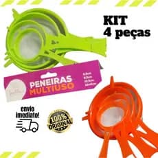 Kit Peneiras de Plástico 4 peças jogo CONJUNTO PENEIRA plástica de Cozinha