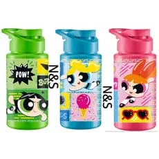 Garrafa Squeeze de Plástico c/ alça Meninas Super Poderosas Docinho Lindinha e Florzinha 500ml
