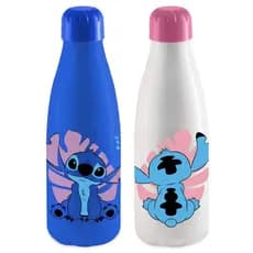 Garrafa de água Pet Stitch 600 ml Garrafinha de Plástico Squeeze com Tampa Infantil Plasduran