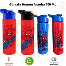 Garrafa Agua Squeeze Plasduran Plástico 700 ml Bpa Free Homem Aranha