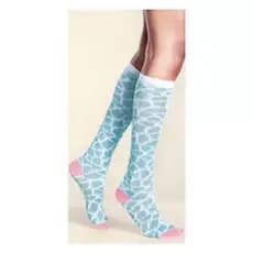 Meia Três Quartos - Animal Print Azul