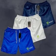 Kit 3 Bermudas Shorts Mauricinho Masculino MONSTER, Ideal Para Treino, Academia, Corrida