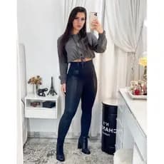Calça Montaria Flanelada com Cirrê feminina legging / legging feminina montaria flanelada