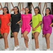 Vestido Camisetão Curto Casual Moda Feminina Verao Blogueira