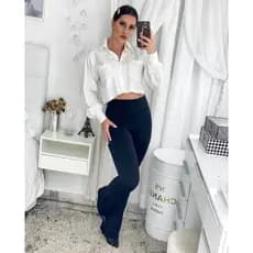 Calça Flare  flanelada  Peluciada Forrada /Bailarina grossa Flanelada feminina