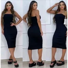 Vestido Midi Tomara que Caia Canelado / Vestido Midi feminino