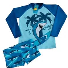 Kit Praia Infantil Menino Masculino UV50+ Camisa UV + Sunga