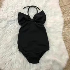Body Infantil Feminino com Laço e Amarração - Preto