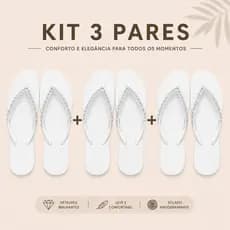 kit 3 Chinelos Gliter Original brilho slim chinelo feminina chinelo