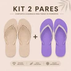 kit 2 chinelo feninino Chinelos Gliter Original brilho slim chinelo feminina  Bege