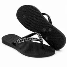 chinelo feninino Chinelos Gliter Original	brilho slim chinelo feminina Preto Brilhante