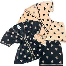 kit 2 Pijamas Feminino Americano Short Doll Gola V Com Botões que abrem Amamentação Blogueira Verão