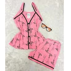 Pijama Feminino Americano Alça e Botões Verão Baby Doll Blogueira Amamentação Pós cirúrgico de Calor