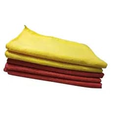 KIT 02 TOALHAS MICROFIBRA GRANDE 60X78 LIMPEZA DE CARROS E MOTOS, LIMPEZA AUTOMOTIVA CORES VERMELHO E AMARELO