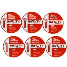 Cera Modeladora Incolor 160g Anti Frizz INFINITY LOOKS HAIR 6 Unidades Variação Vermelha