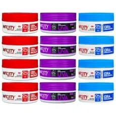Cera Modeladora, Cera Finalizadora e Cera Modeladora Uva INFINITY 160g Kit com 6un ou 12un