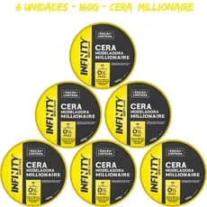 Cera Modeladora Millionaire 160g Efeito Brilho INFINITY LOOKS HAIR 6 unidades