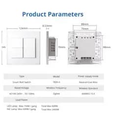 Zemismart zigbee 4gang interruptor de luz parede inteligente neutro necessário botão interruptor tuya app alexa google c