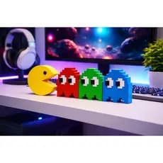 Kit Pac-Man Decoração Geek 4 peças Decoração Gamer Criativa