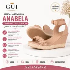 Sandália Feminina de Salto Casual Anabela Trançada
