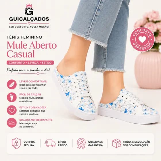 Tênis Feminino Casual Aberto Pratico Cadarço Cores Atemporal Leve Conforto