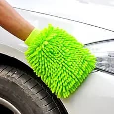 Luvas Multiuso Microfibra Chenille Premium Lavagem Automotiva Carro Moto Caminhão 25 x 14 x 2.5Cm Verde Útil E Prático